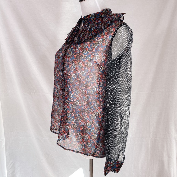 NWT Small Size 6 Designer Manoush- Python Plisse Print Blouse in Chemise - Picture 10 of 15